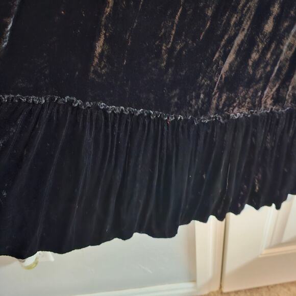 Vintage Liza Lynn Velvet Skirt Womens Large Black 90s Maxi Whimsigoth Fairy Boho - Picture 3 of 8
